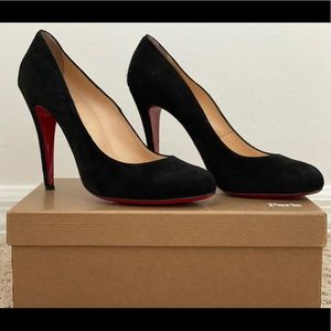 Christian Louboutin black suede pumps